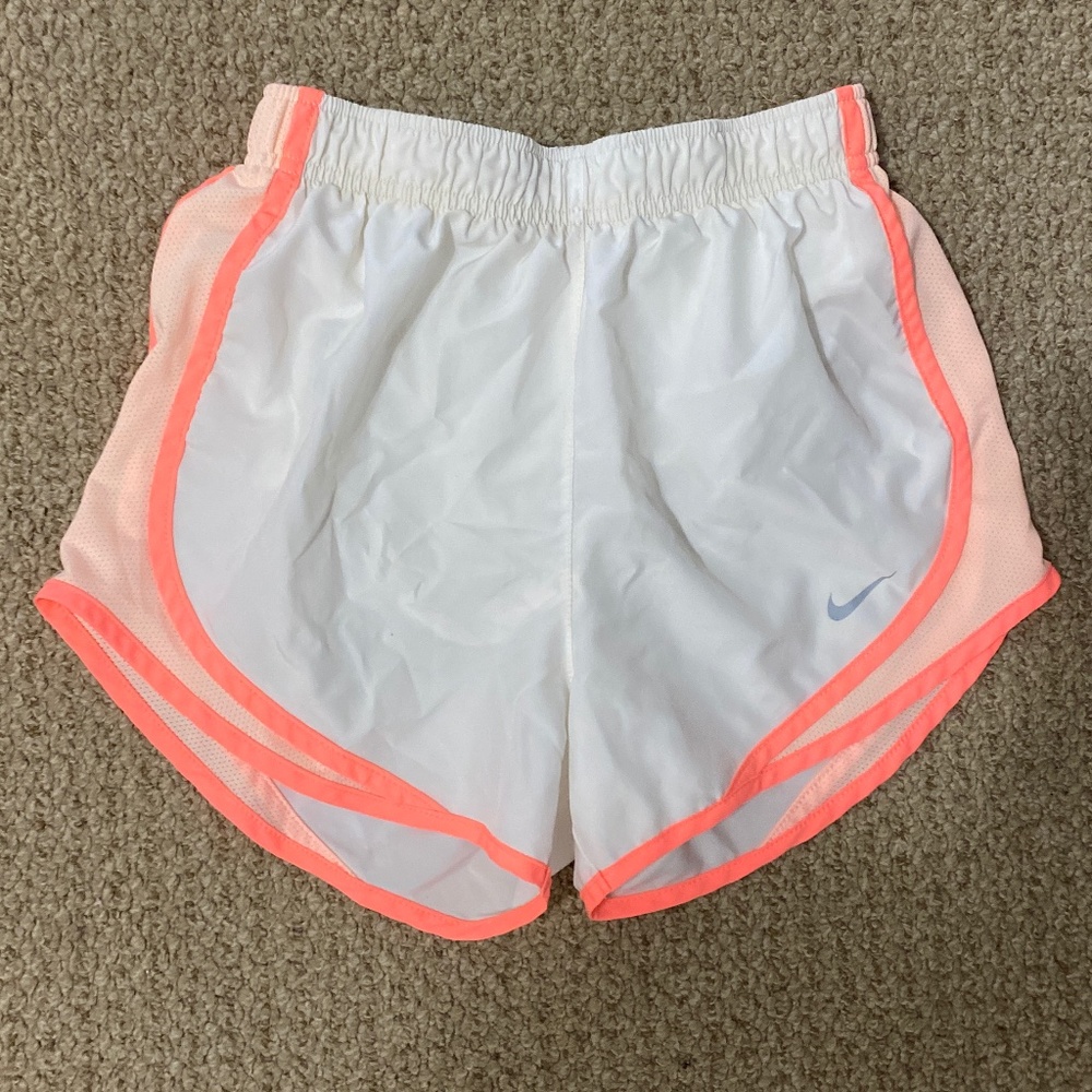 white NIKE dry fit shorts